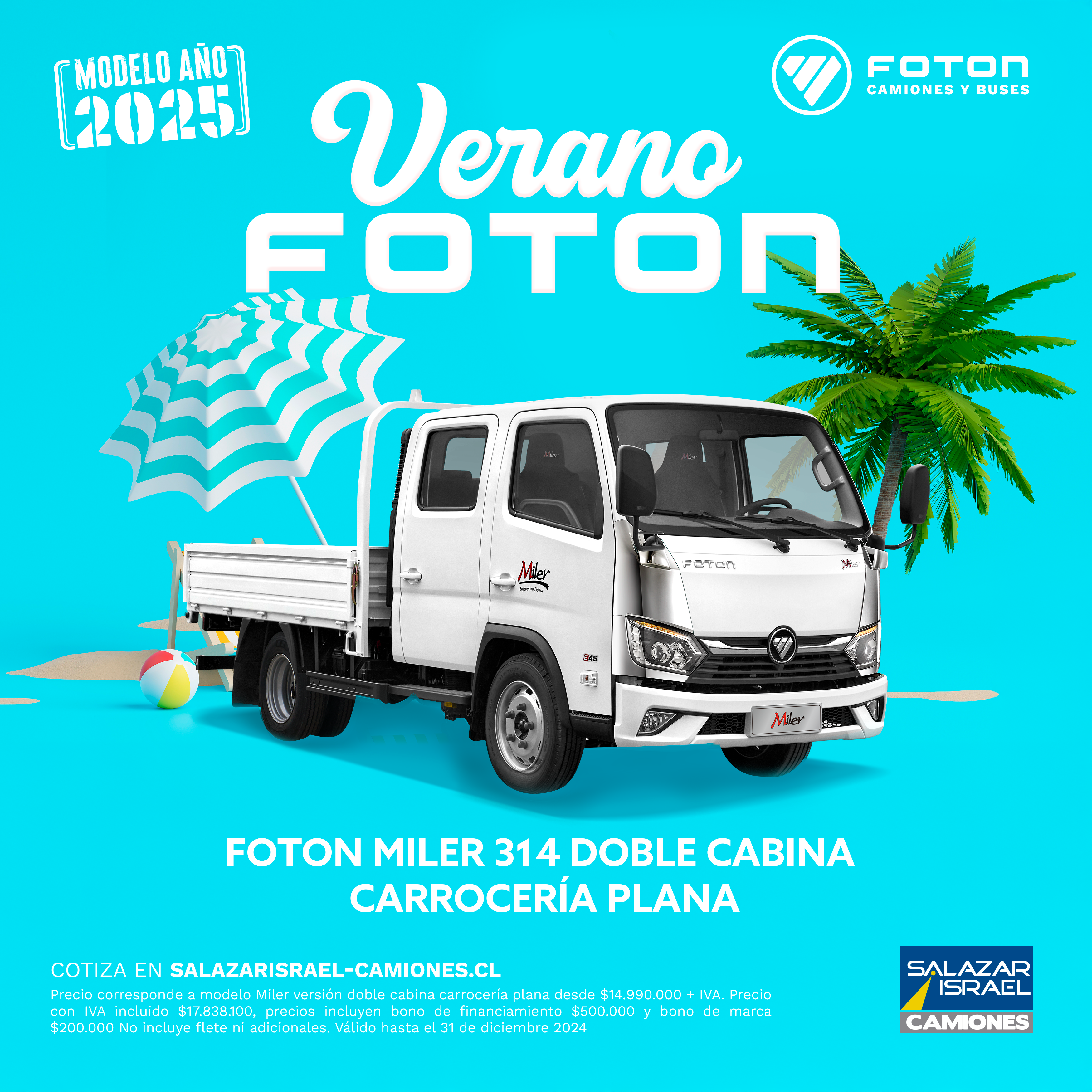 Foton Miler 314 2025  Usado en Salazar Israel - Camiones