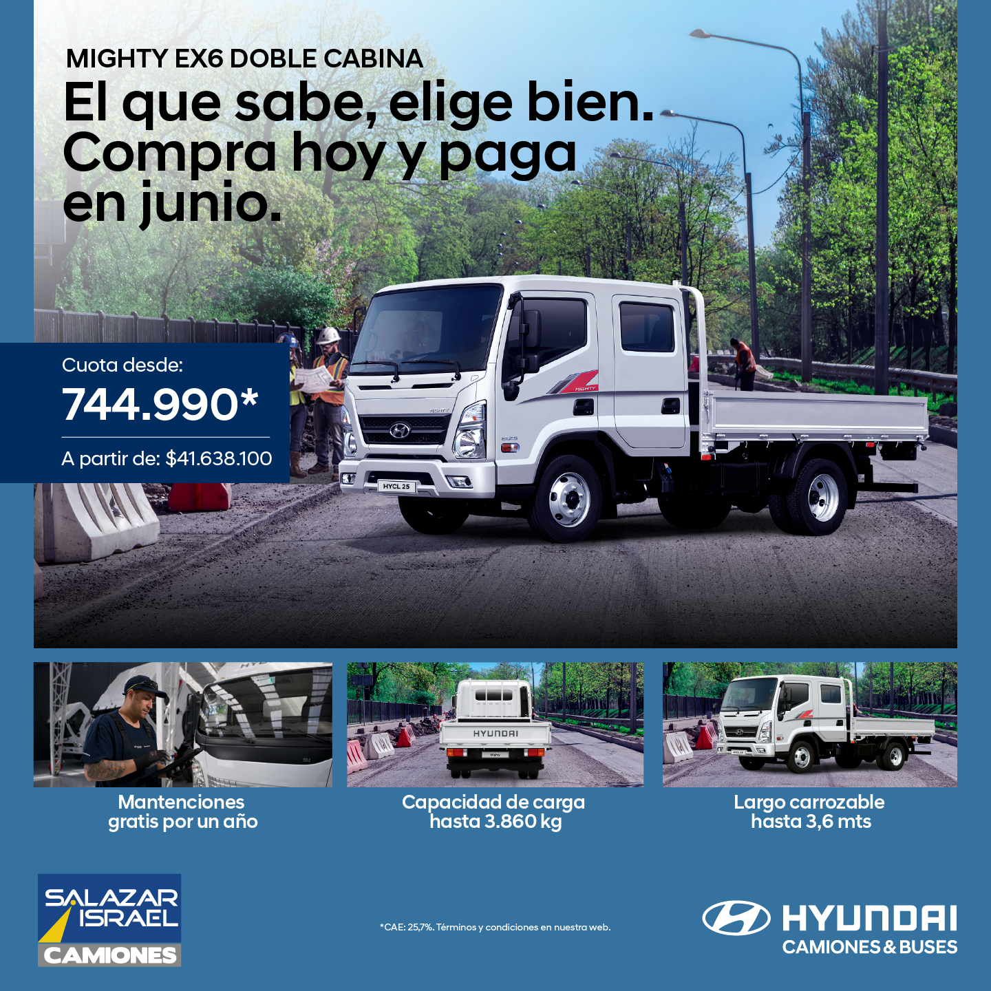 Hyundai Mighty Ex6 Dc 2025 Salazar Israel - Camiones