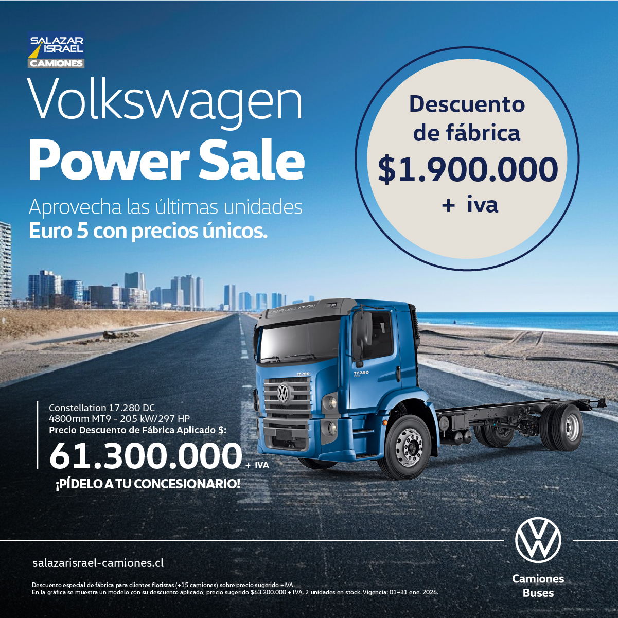 Volkswagen Constellation 17.280 Dc 2025 Salazar Israel - Camiones