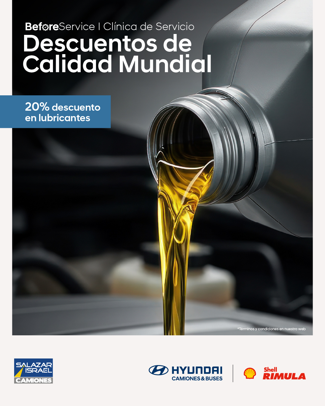 Hyundai Repuestos 20 % Dscto. En Lubricantes  2025  Usado en Salazar Israel - Repuestos Camiones
